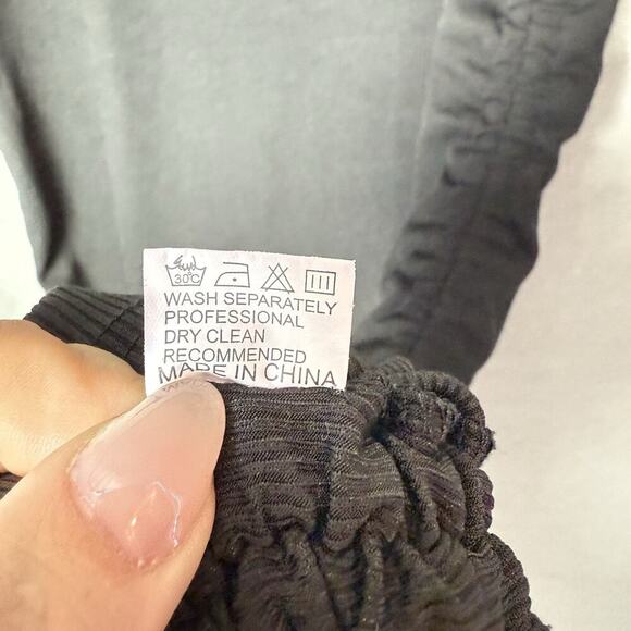 Romwe Black Dress Sleeveless Adjustable String Ruched Sides Size M - Picture 8 of 10